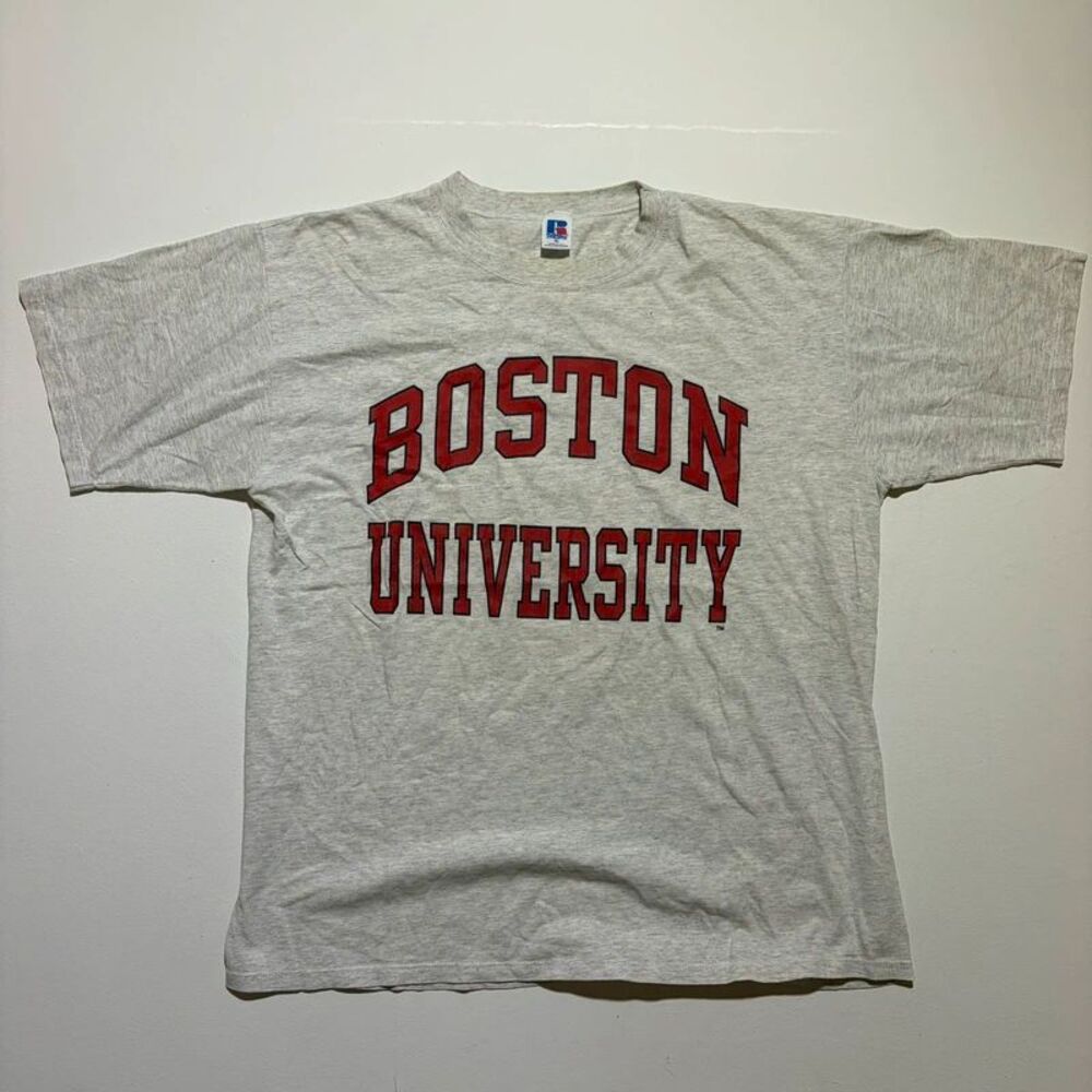 Vintage Russel Made in USA Grey Boston University T Shirt